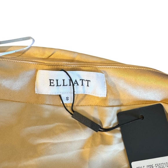 Elliatt - NWT Gold Asymmetrical Ruched Dress - Picture 7 of 12